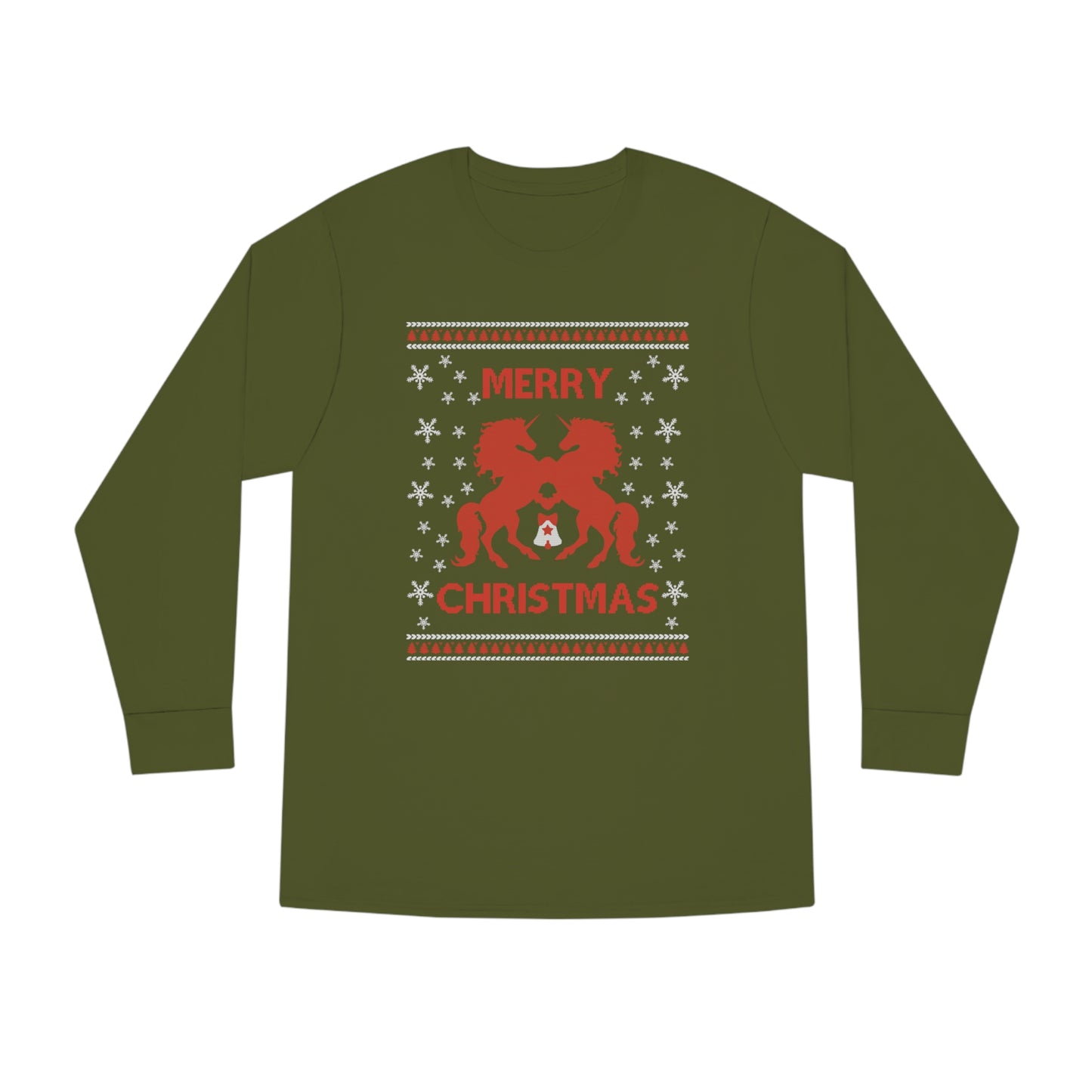 Merry Christmas Horses Christmas Ugly Sweater Long Sleeve Tee