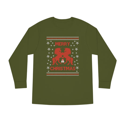 Merry Christmas Horses Christmas Ugly Sweater Long Sleeve Tee