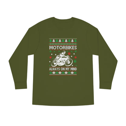 Motorbikes Always on My Mind Christmas Ugly Sweater Long Sleeve Tee