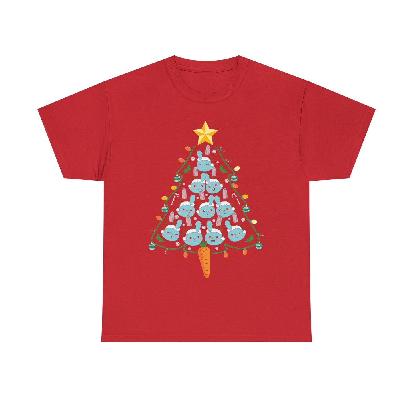 Rabbit Christmas Tree Christmas Short Sleeve Tee