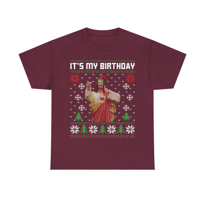 Jesus It's My Birthday Christmas Ugly Sweater Short Sleeve Tee