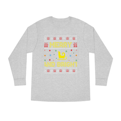 Merry and Bright Sleigh Christmas Ugly Sweater Long Sleeve T-shirt