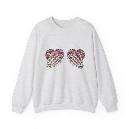 Skeleton Hand on Hearts Valentine Sweatshirt