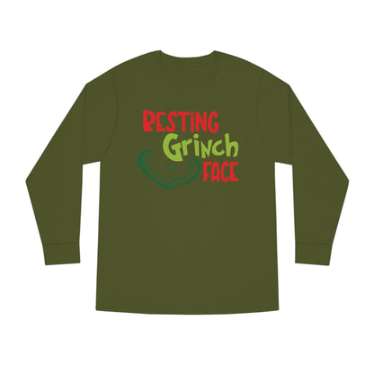 Resting Grinch Face Christmas Long Sleeve T-Shirt