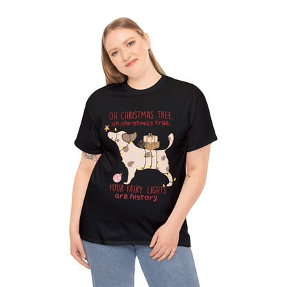 Oh Christmas Tree Your Fairy Lights Are History Dog Short Sleeve Tee