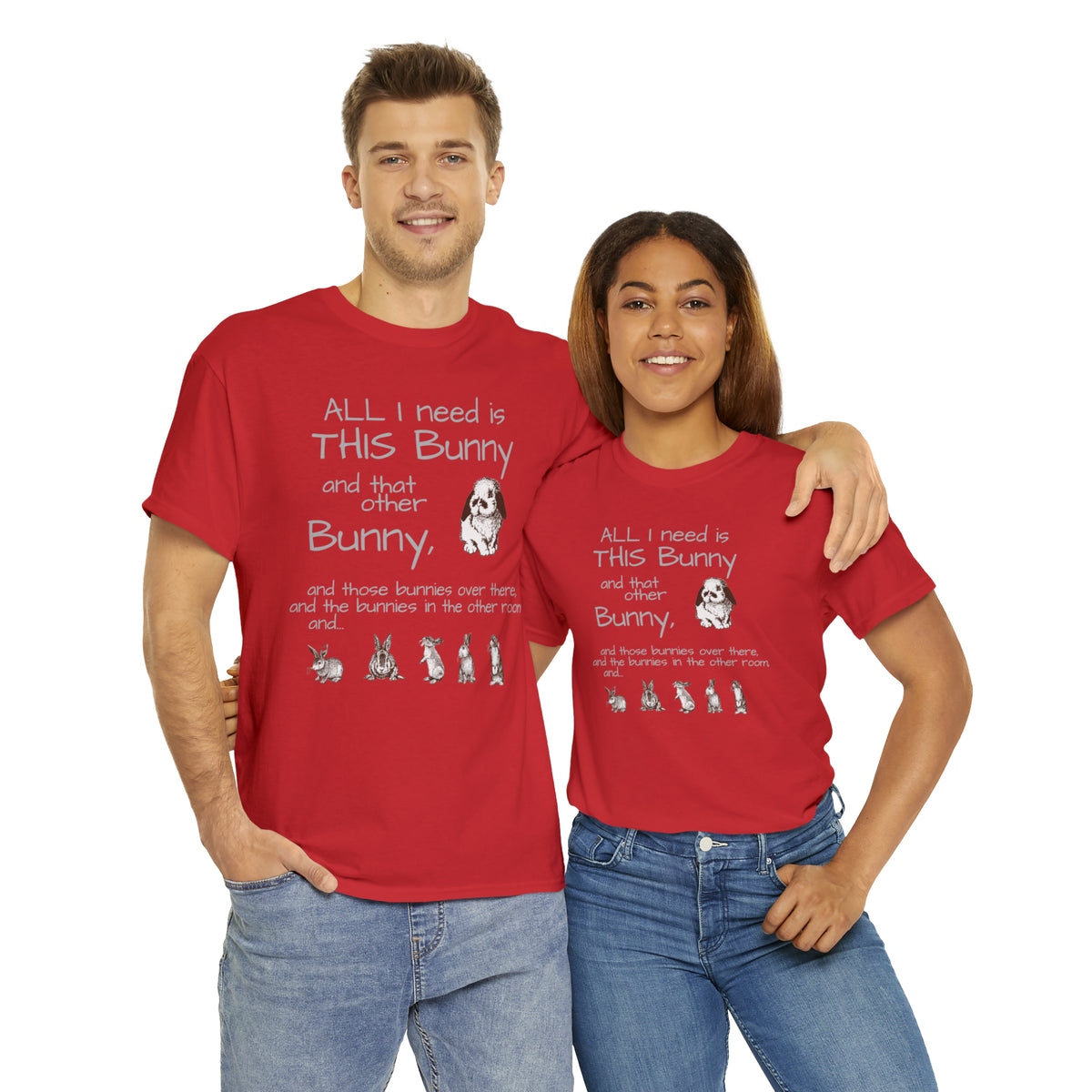 All The Bunnies Rabbit lover Unisex Heavy Cotton Tee