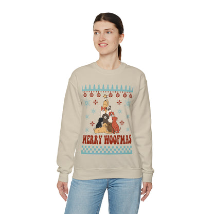 Merry Woofmas Dog Tree Christmas Ugly Sweater Sweatshirt