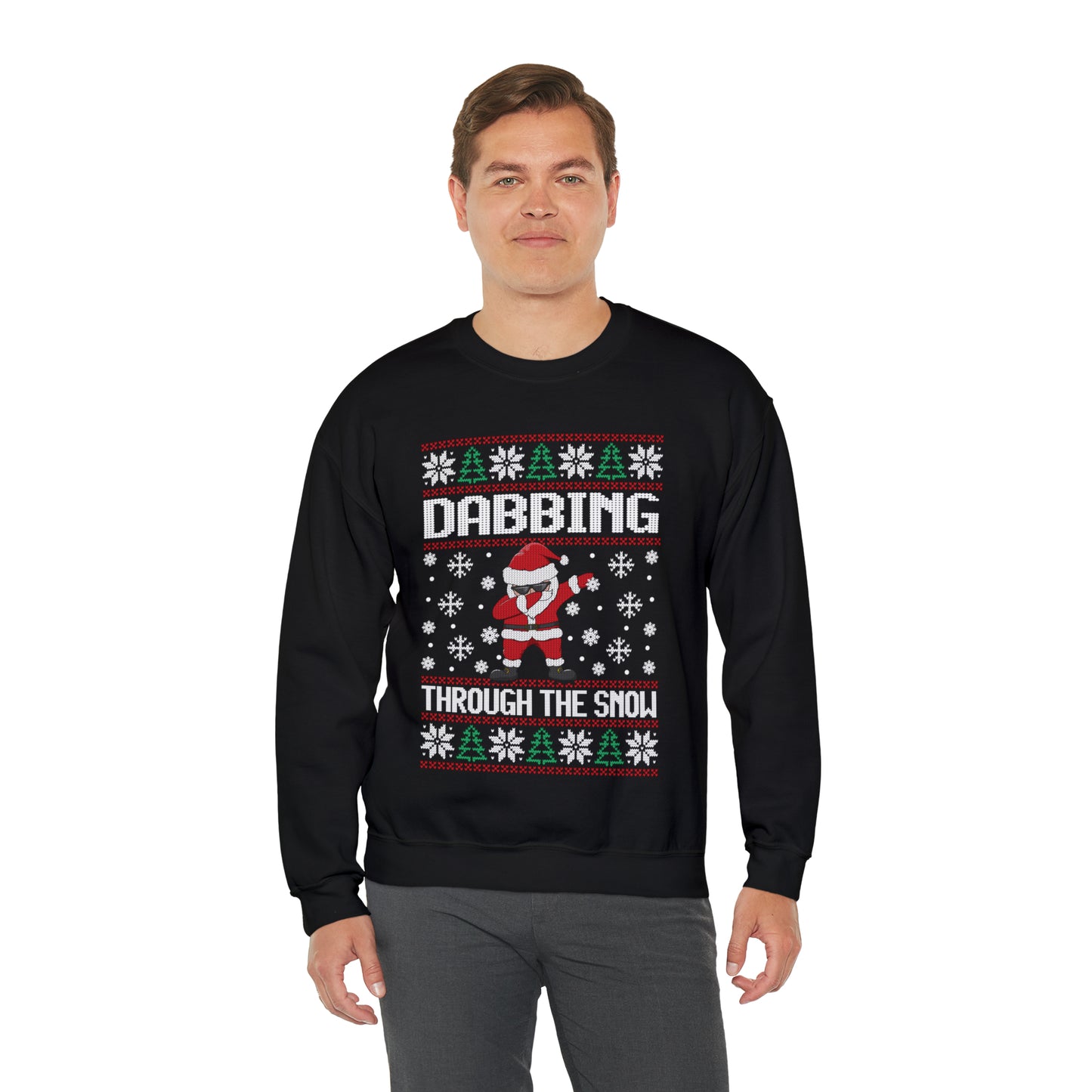 Santa Dabbing Through the Snow Christmas Ugly Sweater Sweatshirt