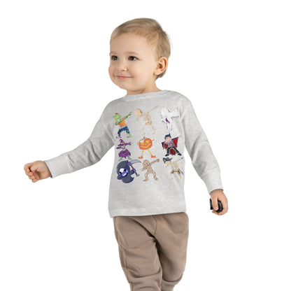 Dabbing Monsters Halloween Toddler Long Sleeve Tee