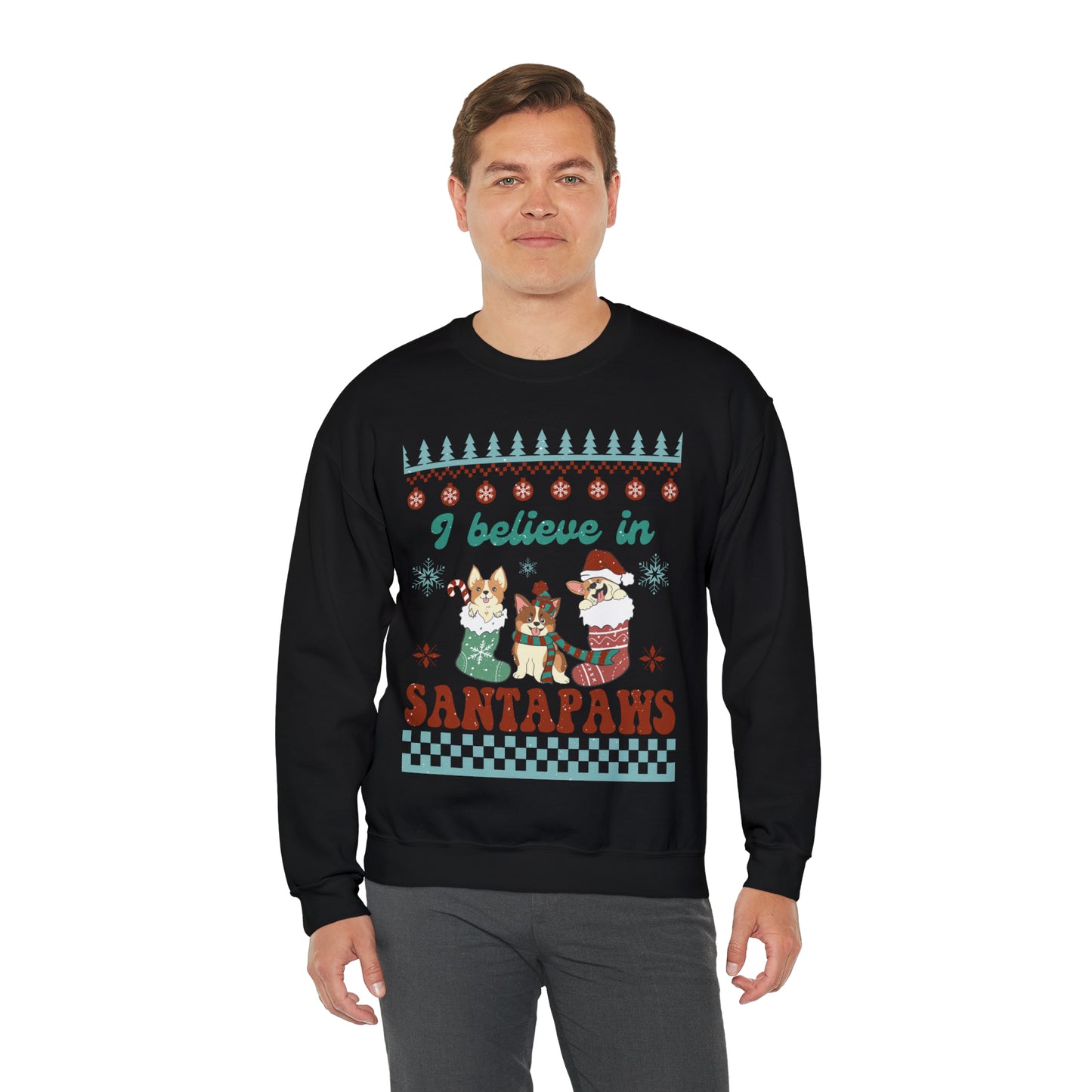 I Believe in Santa Paws Dog Ugly Christmas Sweater Sweatshirt