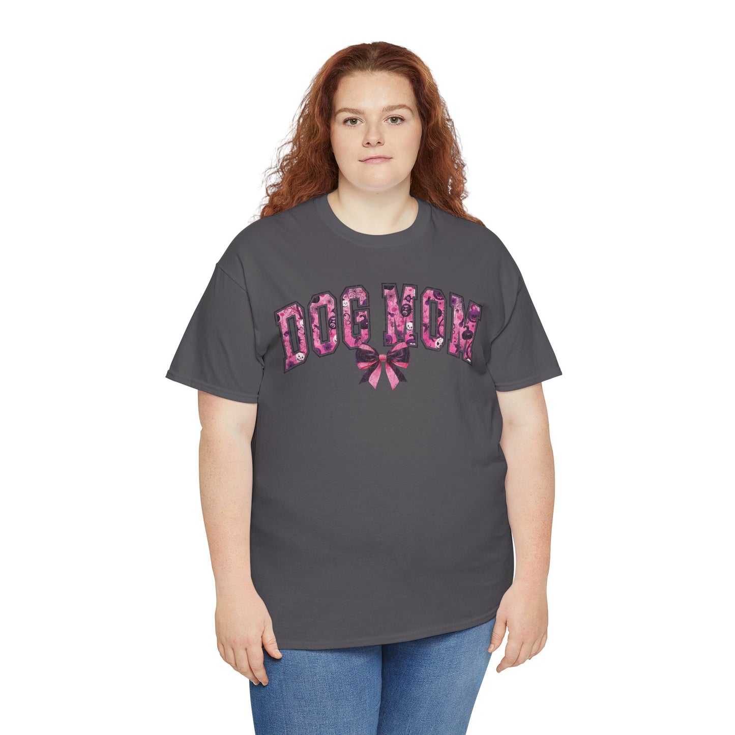 Halloween Pink Dog Mom Short Sleeve Shirt