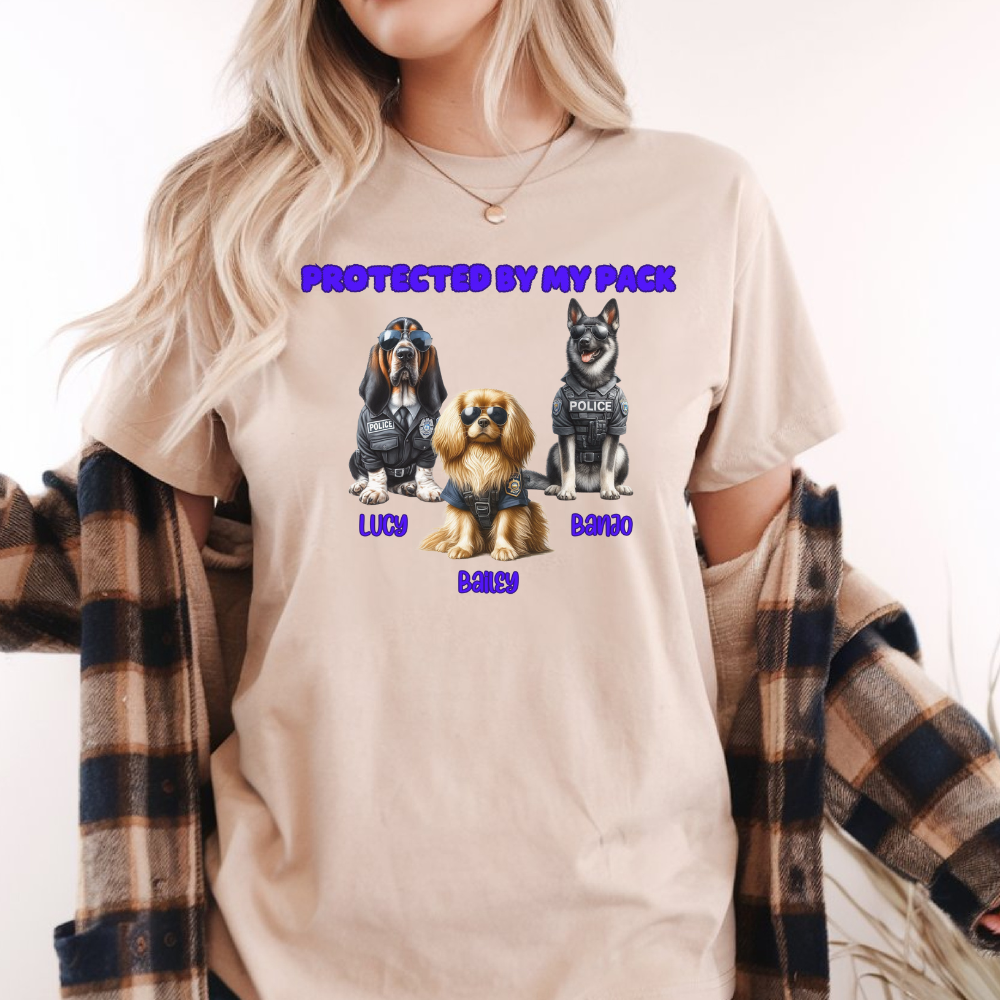Custom Protected By My Pack Short Sleeve Tee