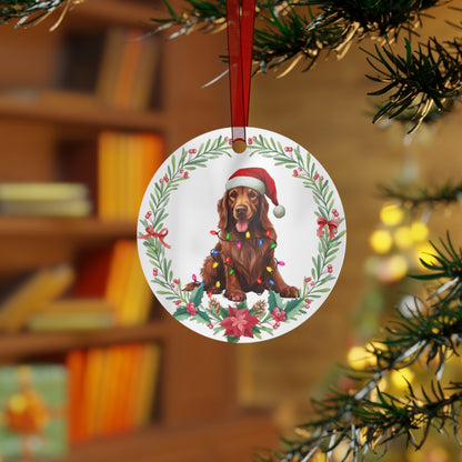 Irish Setter Dog in Lights Ornament