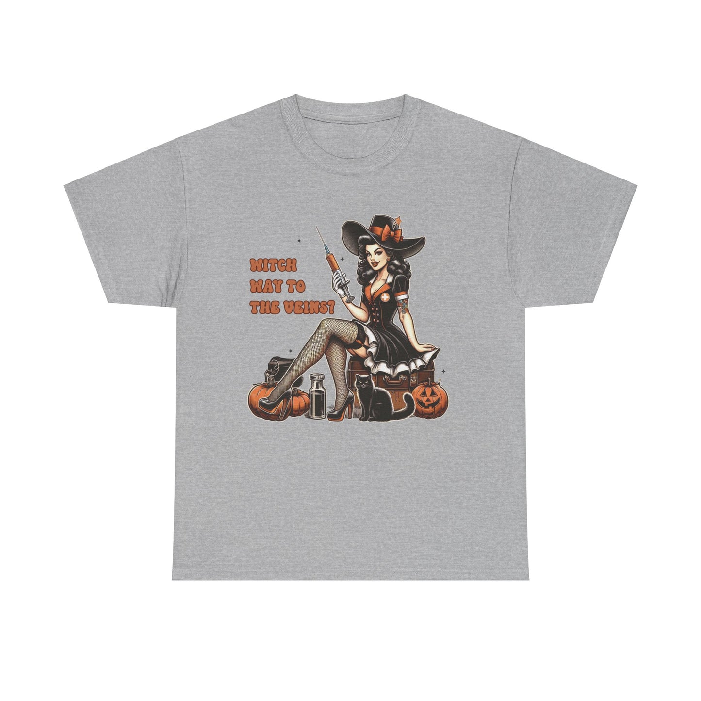 Phlebotomist Halloween Shirt Witch Way To The Veins T-Shirt