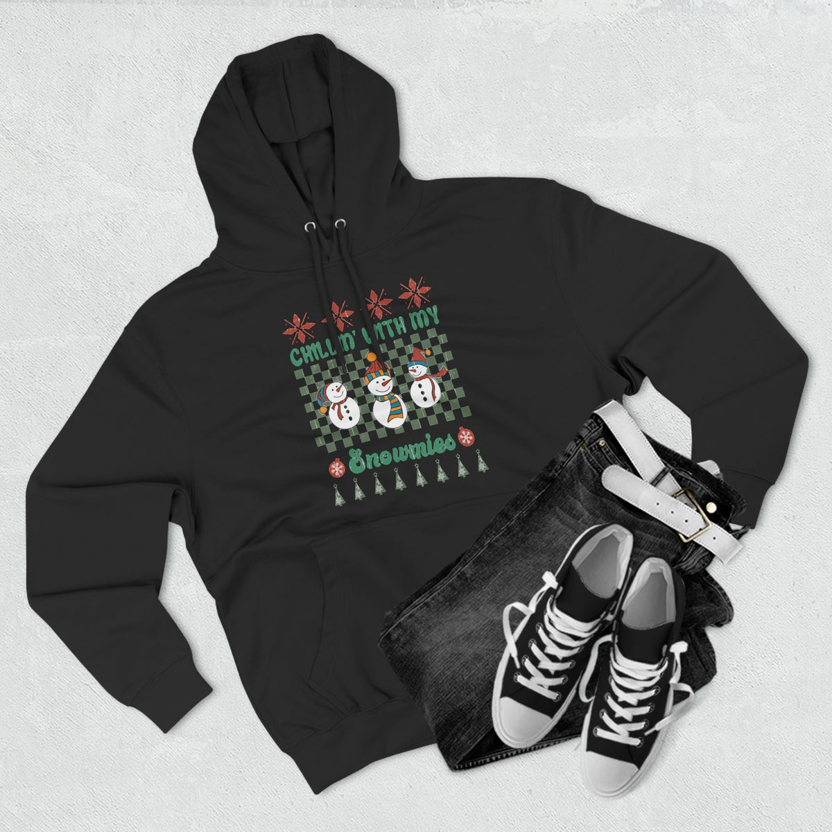 Chillin' With My Snowmies Snowmen Ugly Sweater Pullover Hoodie