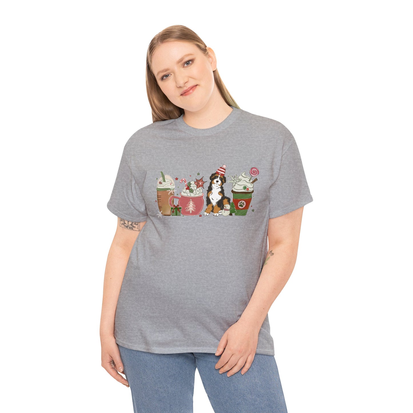 Australian Shepherd Dog Latte Christmas Short Sleeve Tee