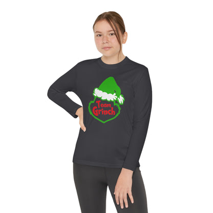 Team Grinch Christmas Youth Long Sleeve Tee