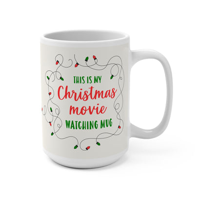 This is My Christmas Movie Watching Mug Red Truck Christmas Lights Mug 15oz
