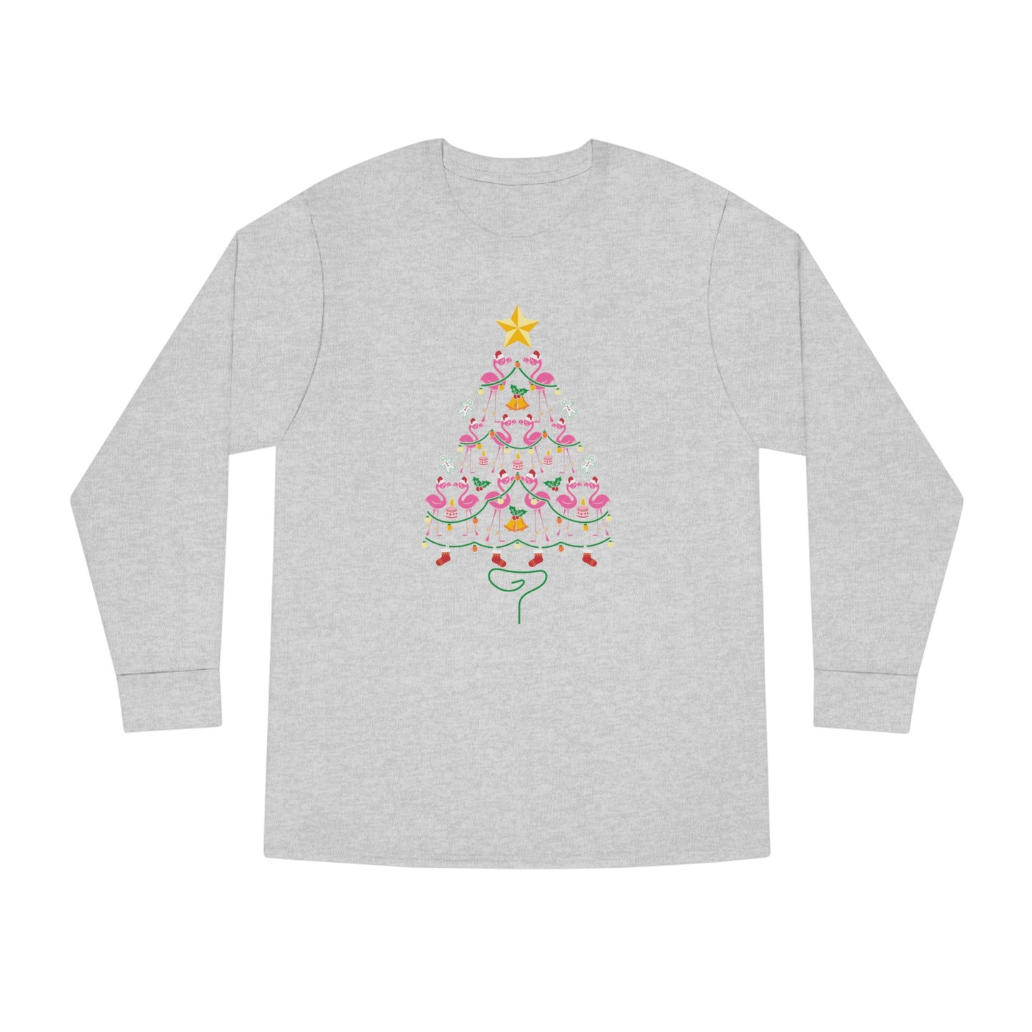 Flamingo Christmas Tree Christmas Long Sleeve T-Shirt