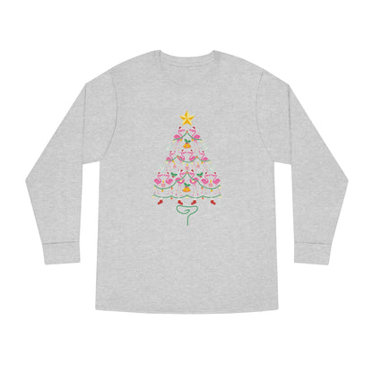 Flamingo Christmas Tree Christmas Long Sleeve T-Shirt