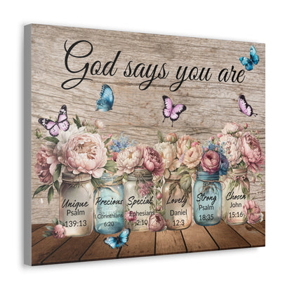God Says You Are... Peonies Canvas