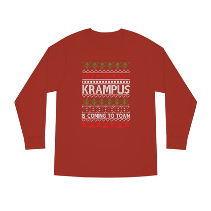 Krampus is Coming to Town Christmas Ugly Sweater Long Sleeve Tee