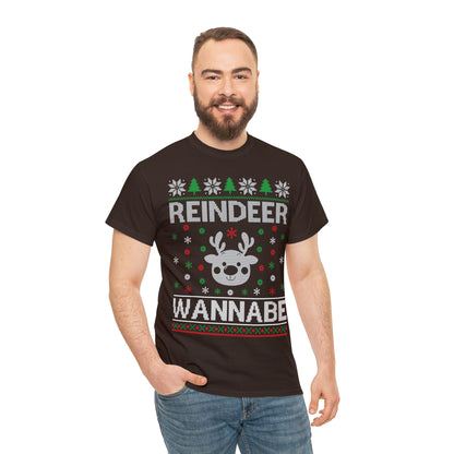 Reindeer Wannabe Christmas Ugly Sweater Short Sleeve Tee