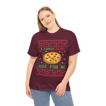 A Lovely Pizza Just For Me Christmas Ugly Sweater Short Sleeve Tee