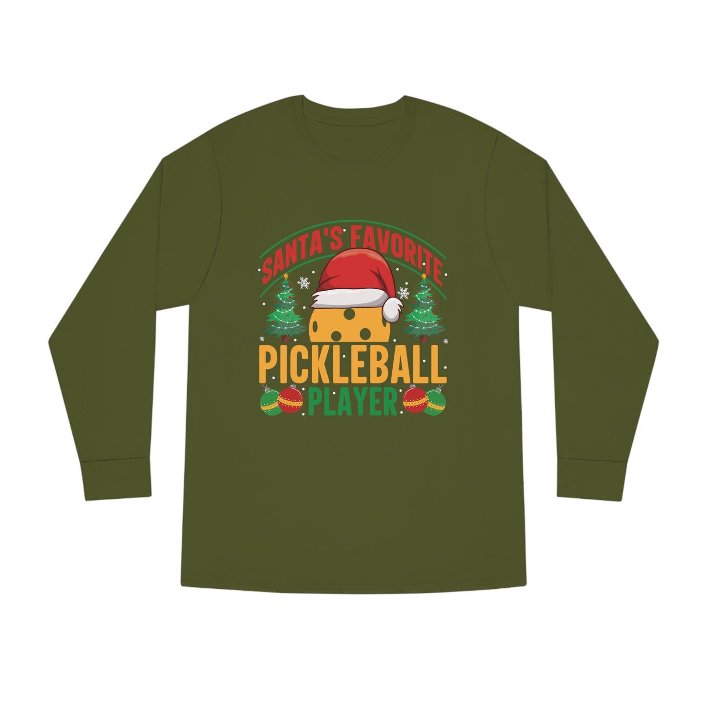 Santa's Favorite Pickleball Player Christmas Long Sleeve T-Shirt