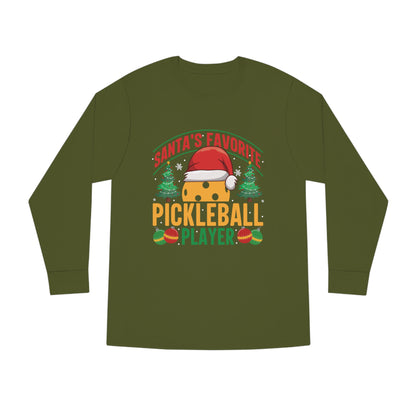 Santa's Favorite Pickleball Player Christmas Long Sleeve T-Shirt