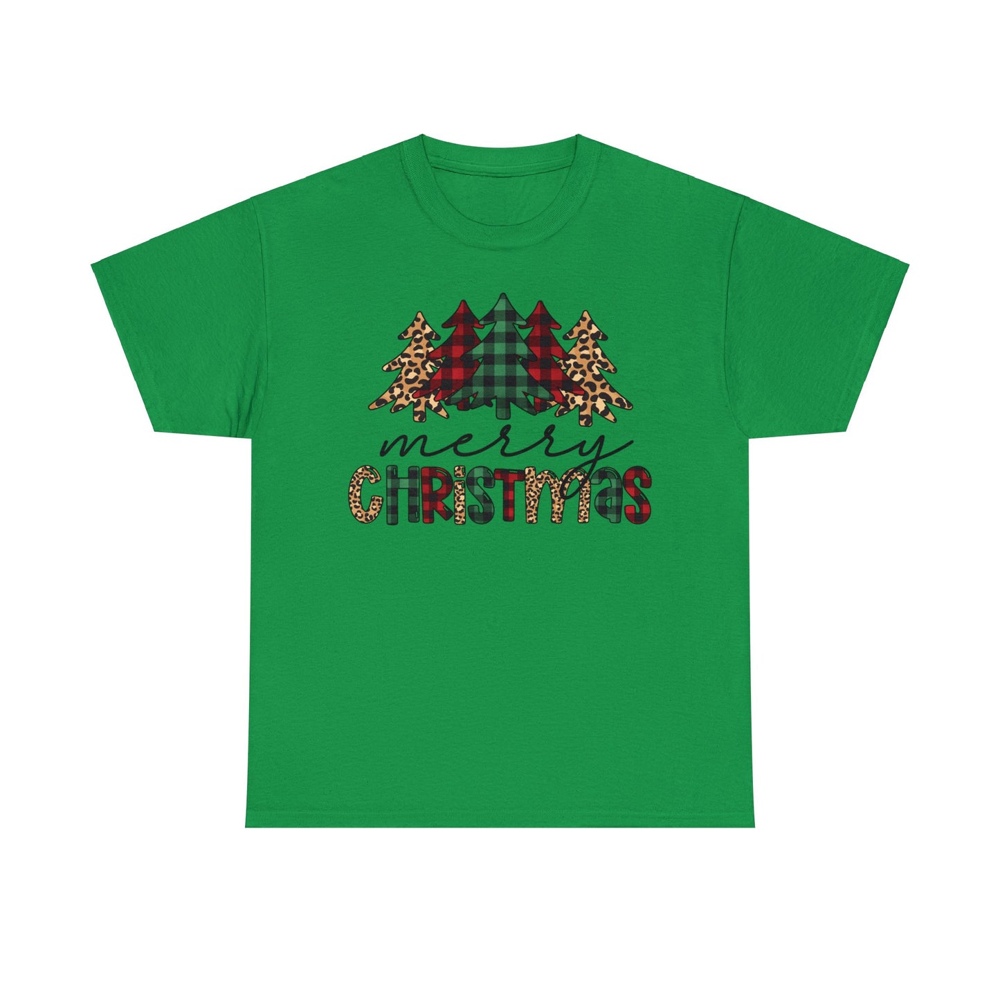 Merry Christmas Plaid Trees Short Sleeve Tee