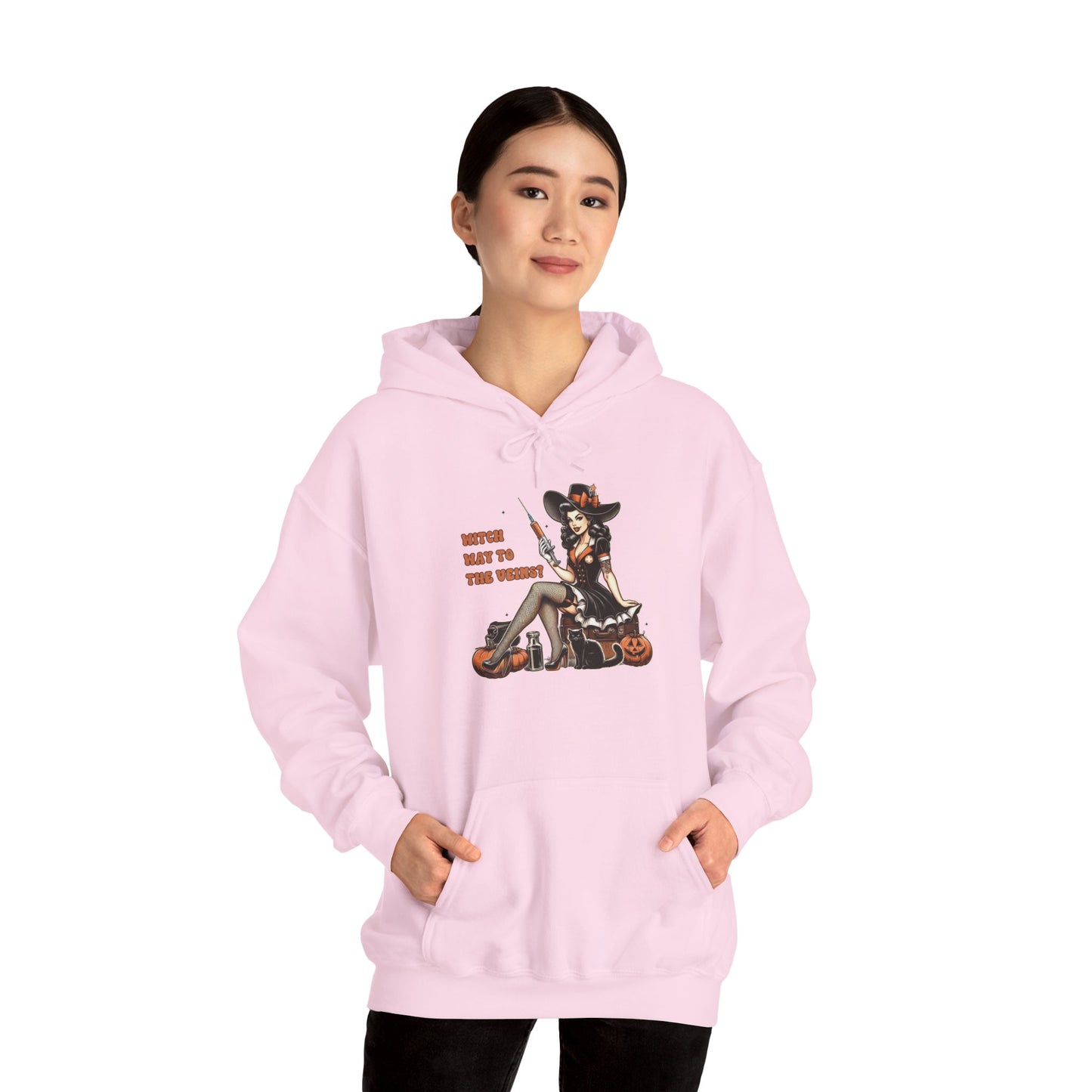 Phlebotomist Halloween Witch Way To The Veins Pullover Hoodie