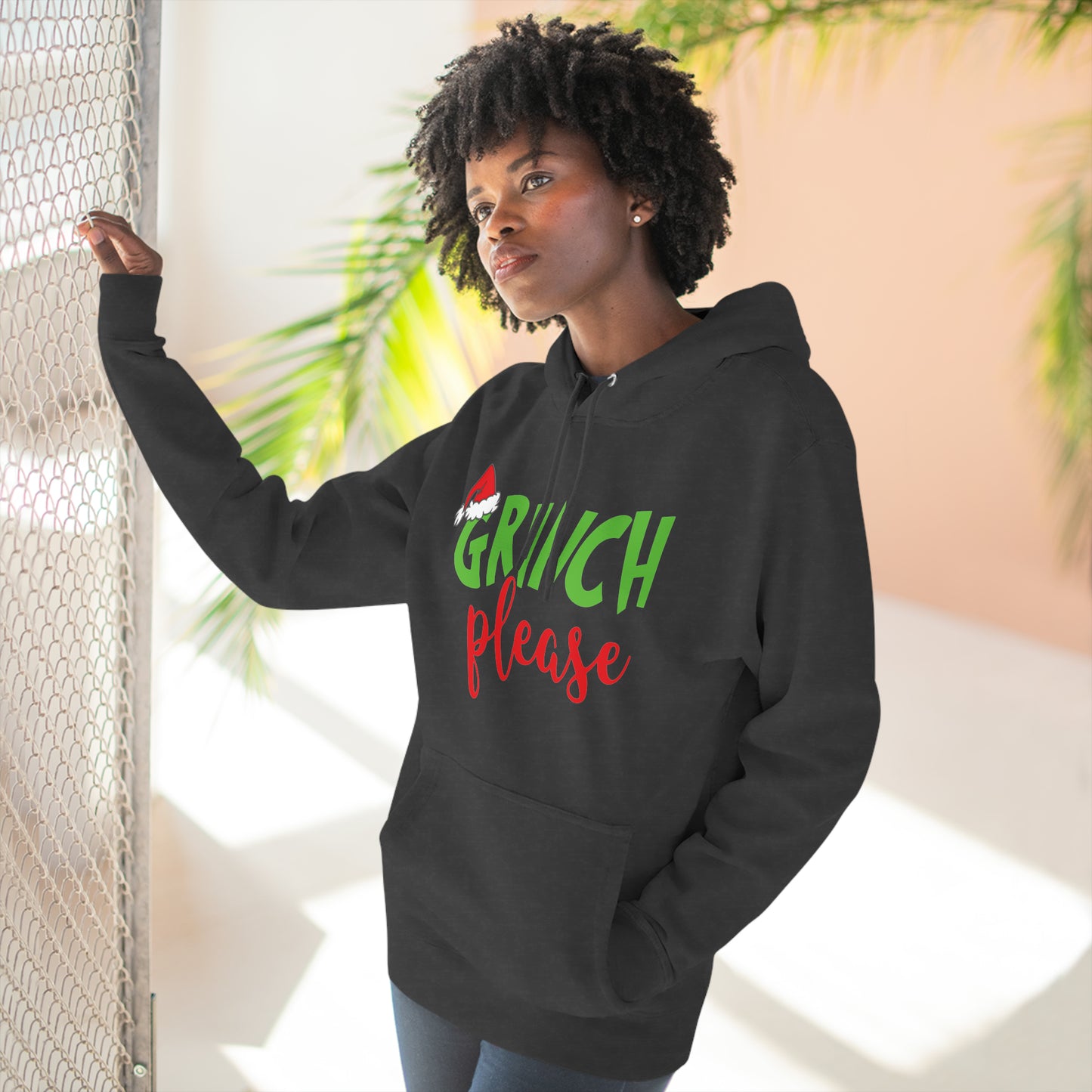 Grinch Please Christmas Pullover Hoodie