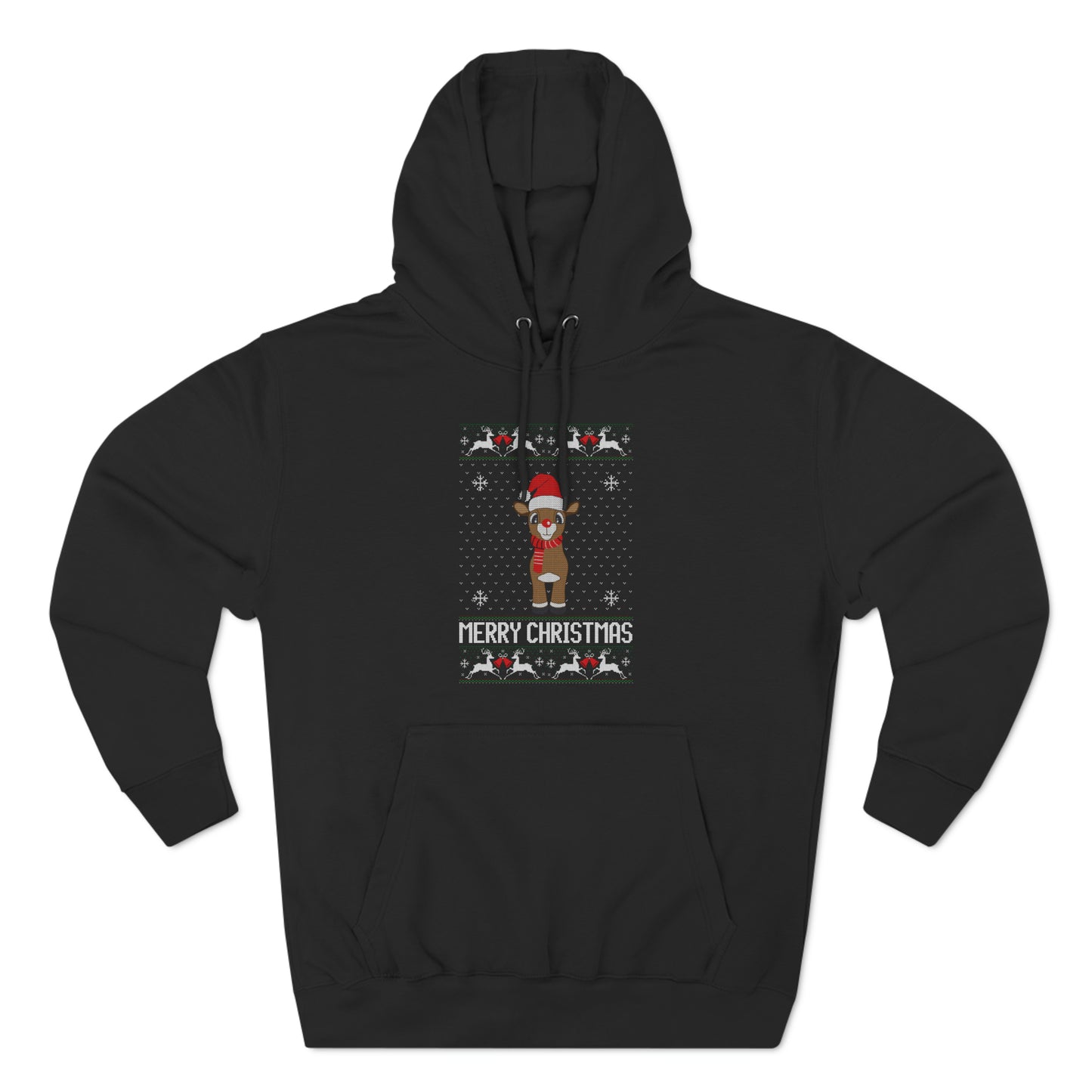Merry Christmas Rudolph Ugly Christmas Sweater Pullover Hoodie