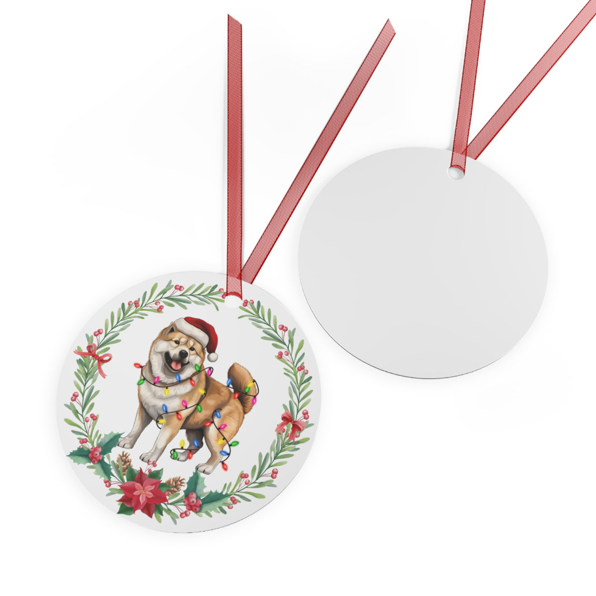 Akita Dog in Lights Ornament