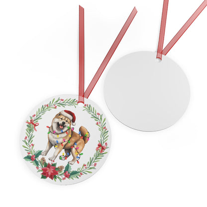 Akita Dog in Lights Ornament