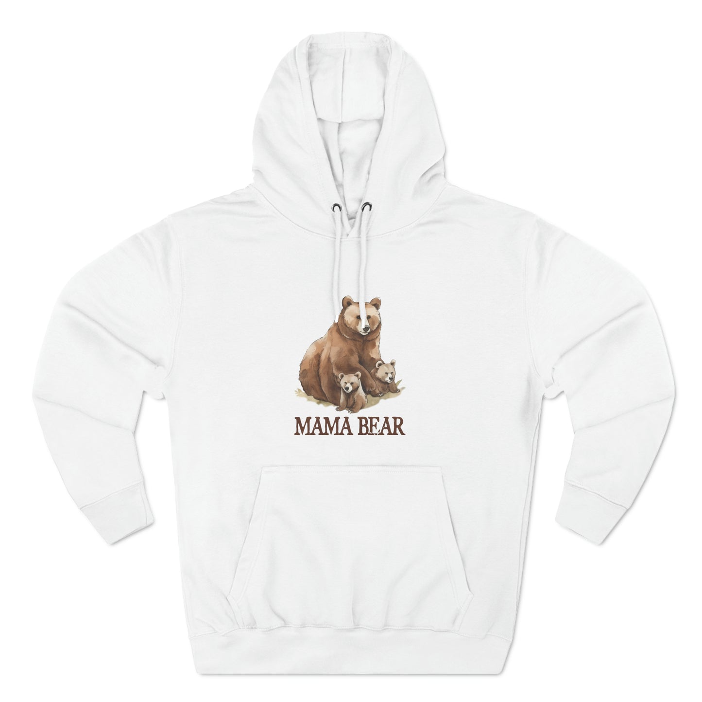 Mama Bear Grizzly Bear with Cubs Pullover Hoodie