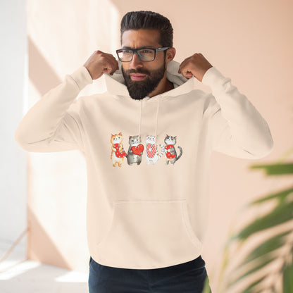 Love Cats Valentine Pullover Hoodie