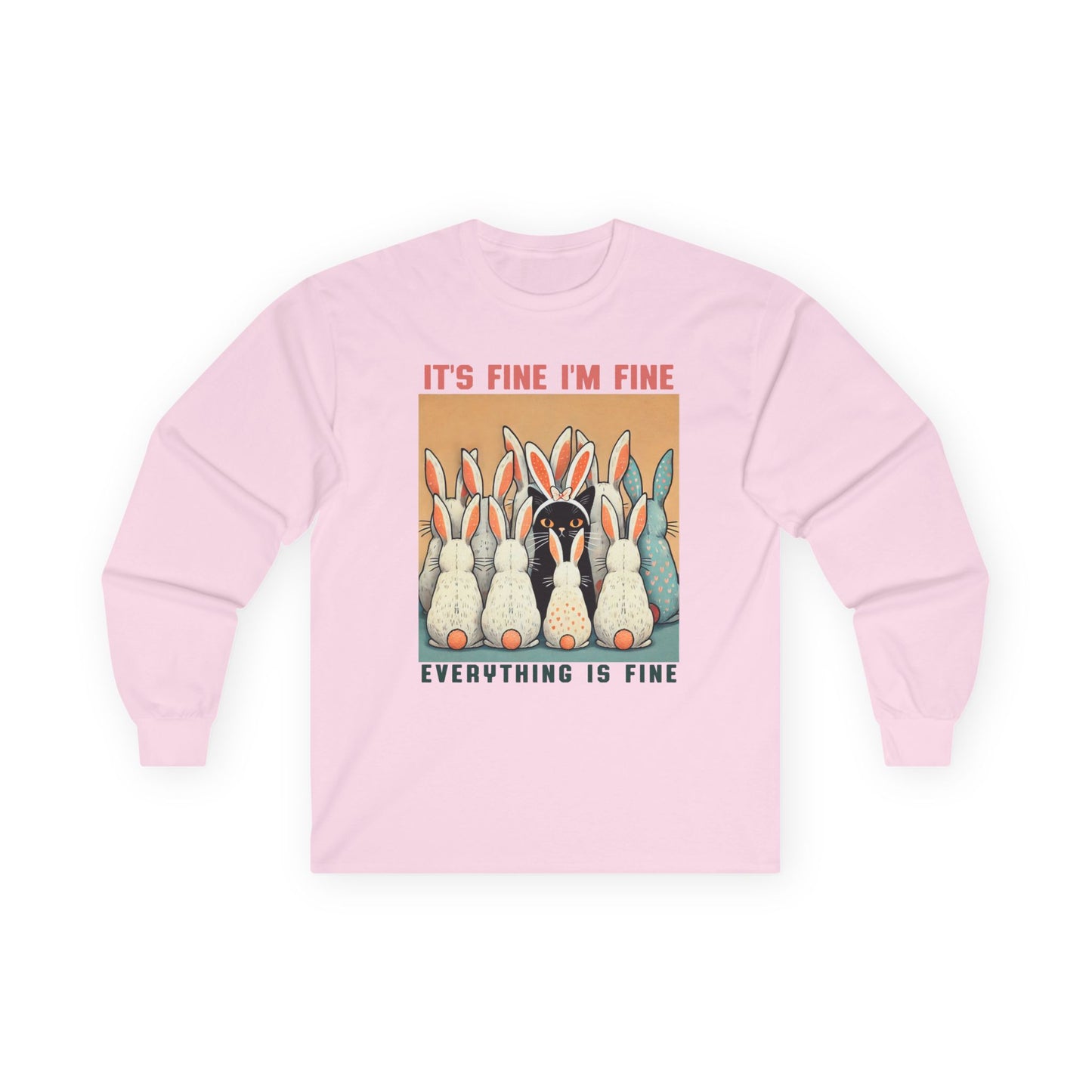 Easter Cat It's Fine Long Sleeve Tshirt