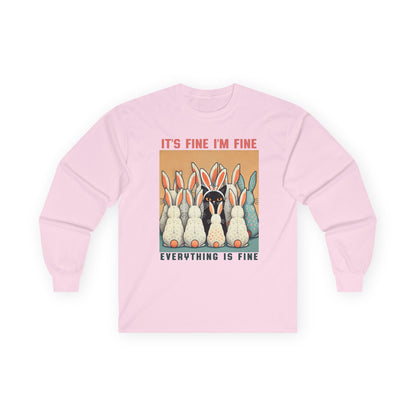 Easter Cat It's Fine Long Sleeve Tshirt