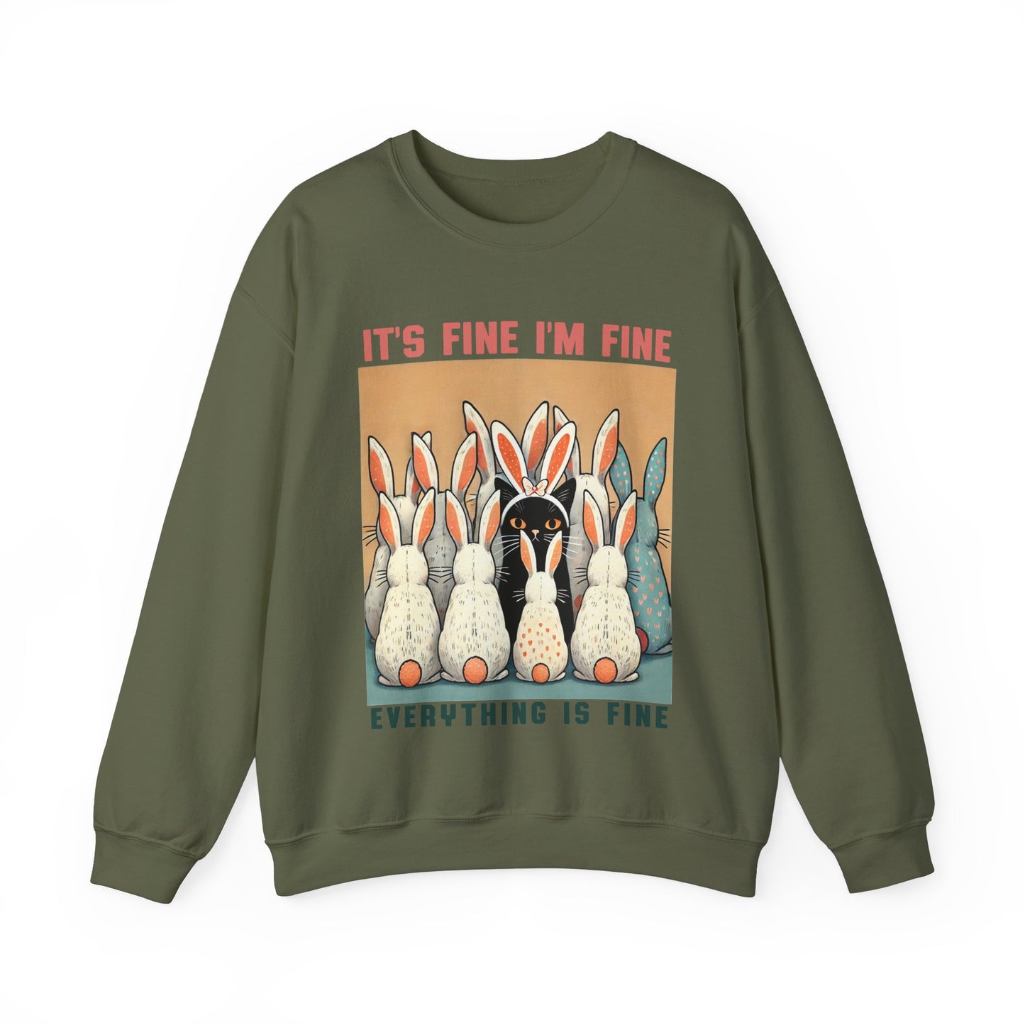 Easter Cat I'm Fine Sweatshirt