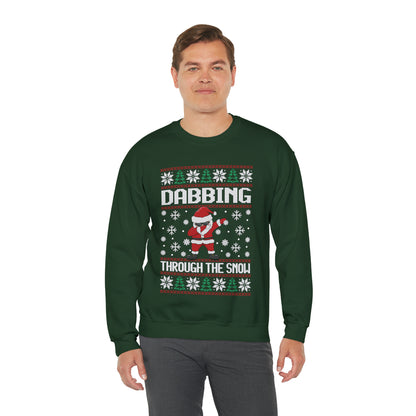 Santa Dabbing Through the Snow Christmas Ugly Sweater Sweatshirt