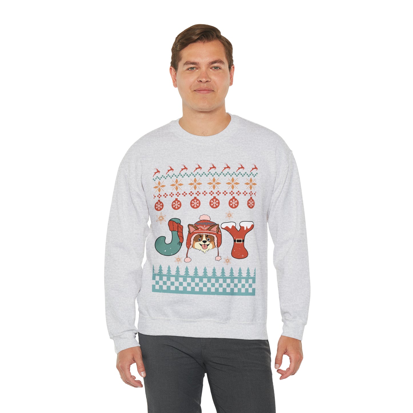 Joy Corgi Dog Christmas Ugly Sweater Sweatshirt