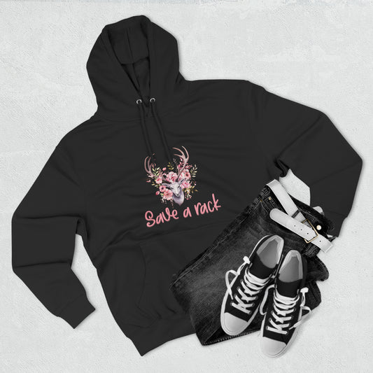 Save a Rack Deer Breast Cancer Pullover Hoodie