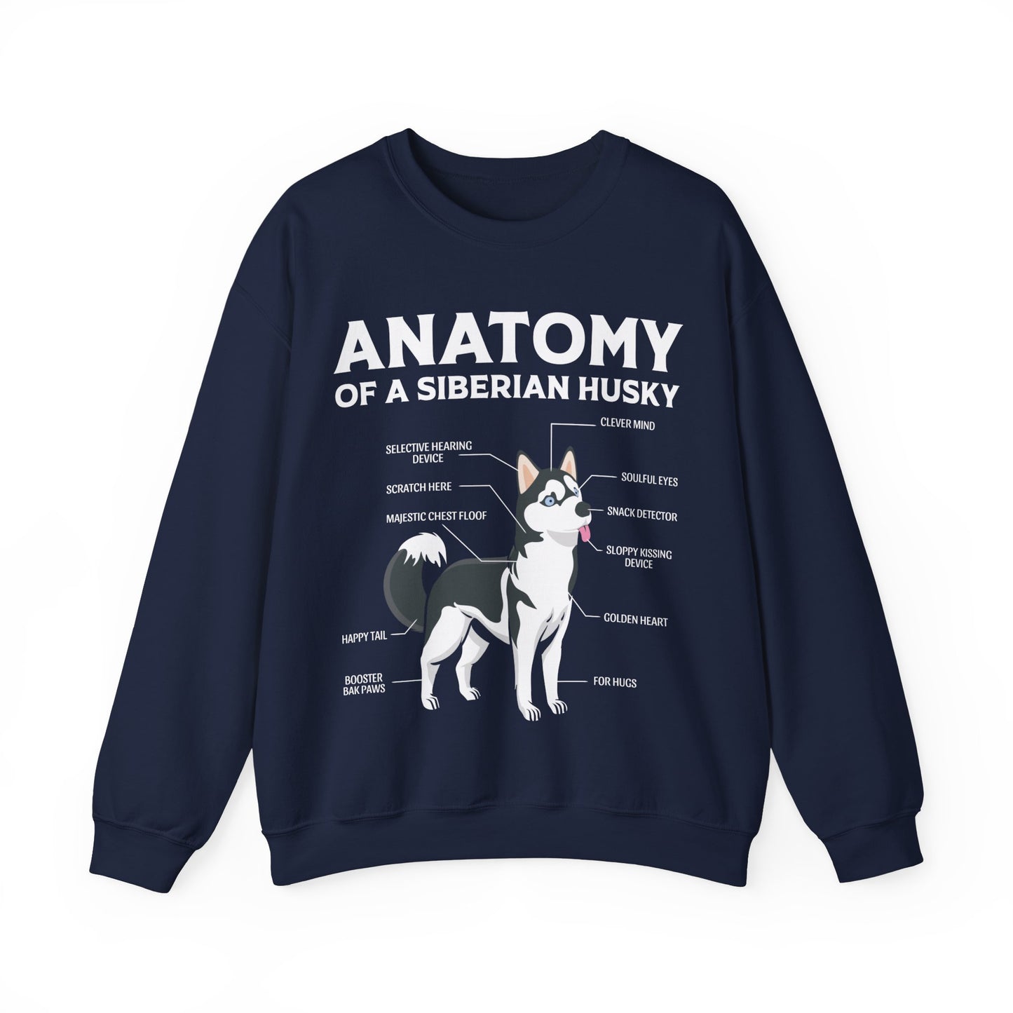 Anatomy of a Siberian Husky Dog Sweatshirt