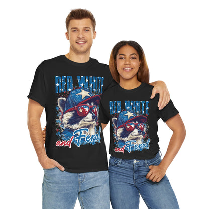 Red White And Feral Short Sleeve Tshirt