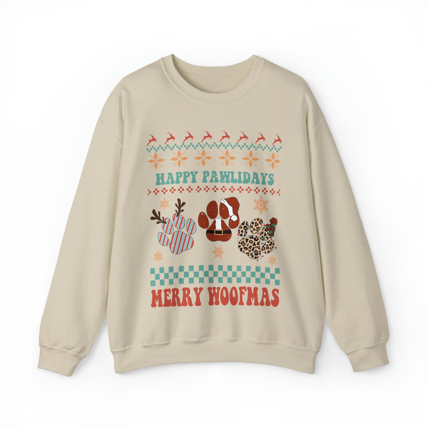 Happy Pawlidays Merry Woofmas Christmas Ugly Sweater Sweatshirt