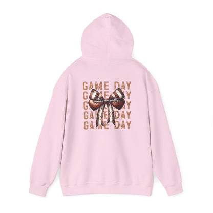 Football Game Day Hoodie Mom Dad Parent Football Lover Coquette BowsPullover