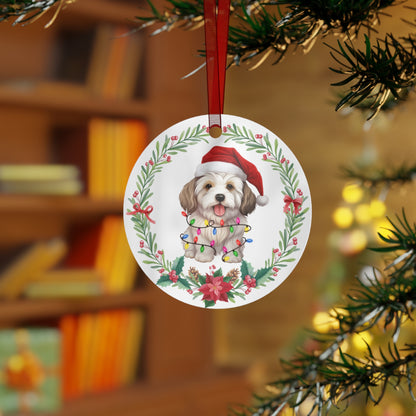 Cotton De Tulear Dog in Lights Ornament