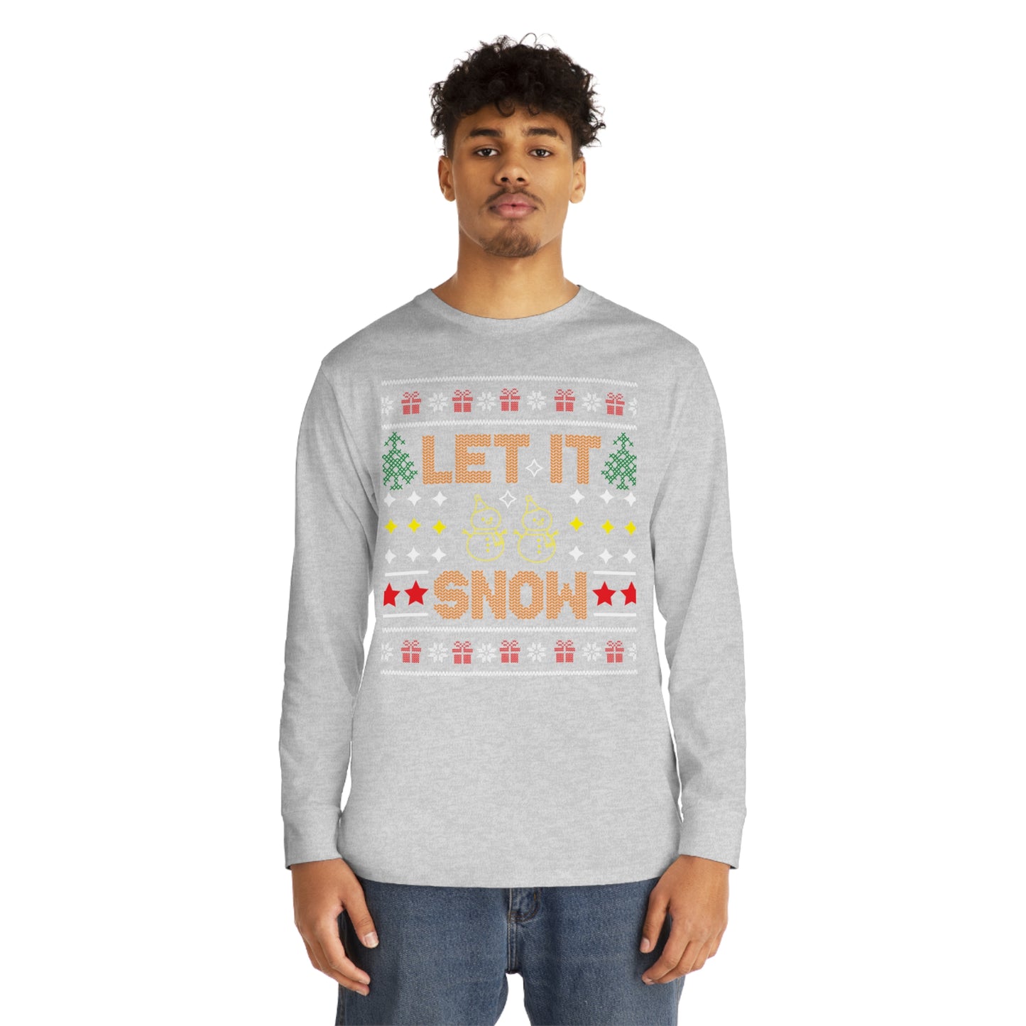 Let It Snow Snowmen Christmas Ugly Sweater Long Sleeve T-shirt